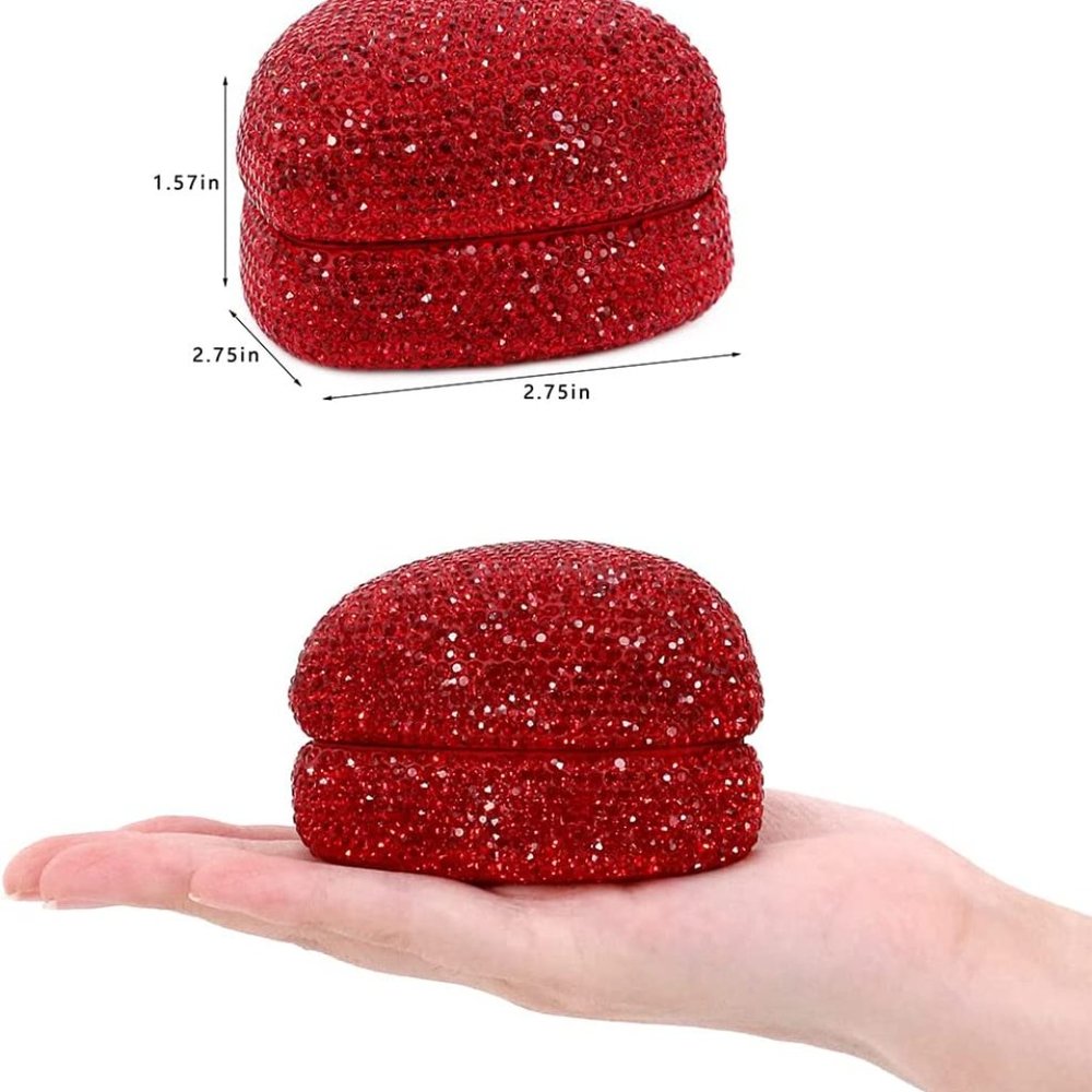 NEW Sparkling Swarovski Crystal Rhinestone Heart Bling Jewelry Ring Box … - Picture 10 of 17